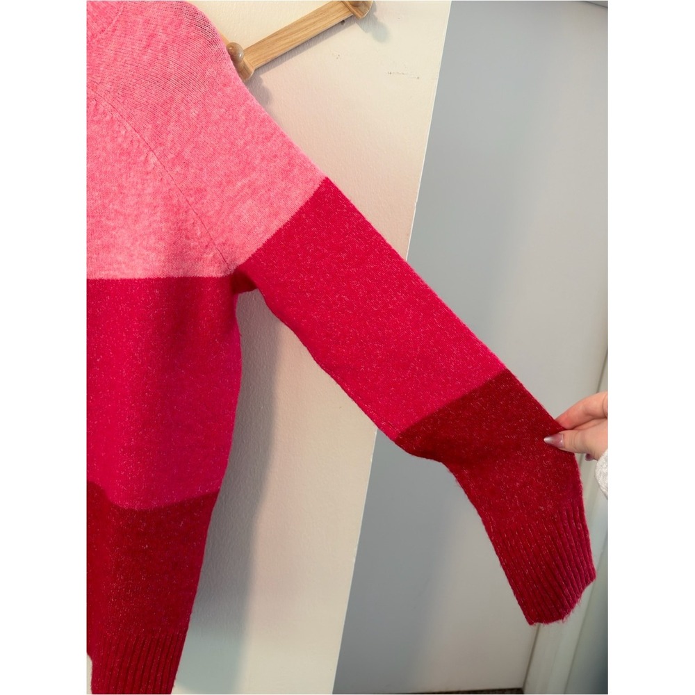 Torrid Colorblock Sweater 00 Pink Red M/L 10 - Picture 7 of 7